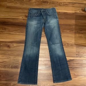 7 for all mankind medium wash mid rise jeans